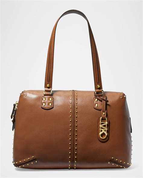 michael kors astor large studded leather tote bag|Michael Kors astor studded handbag.